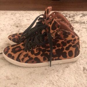Joie Leopard Print Sneakers